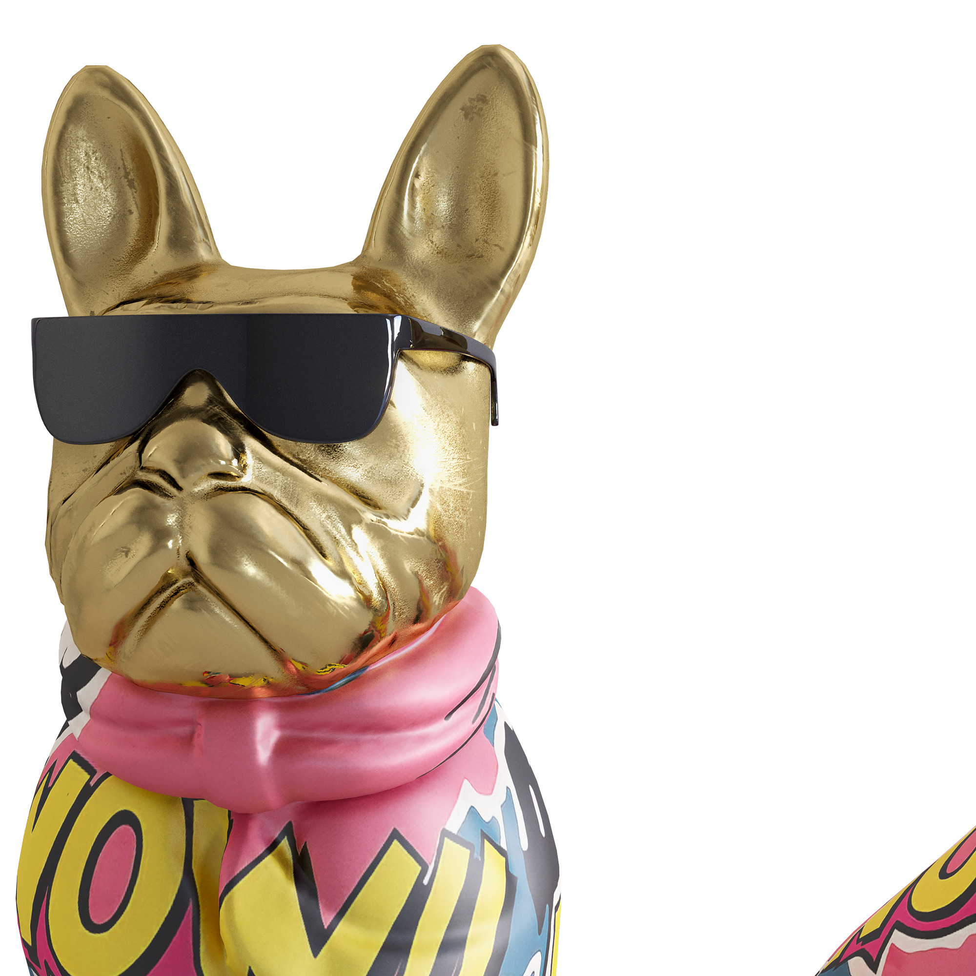 Graffiti Dog Figurine 3D model_2
