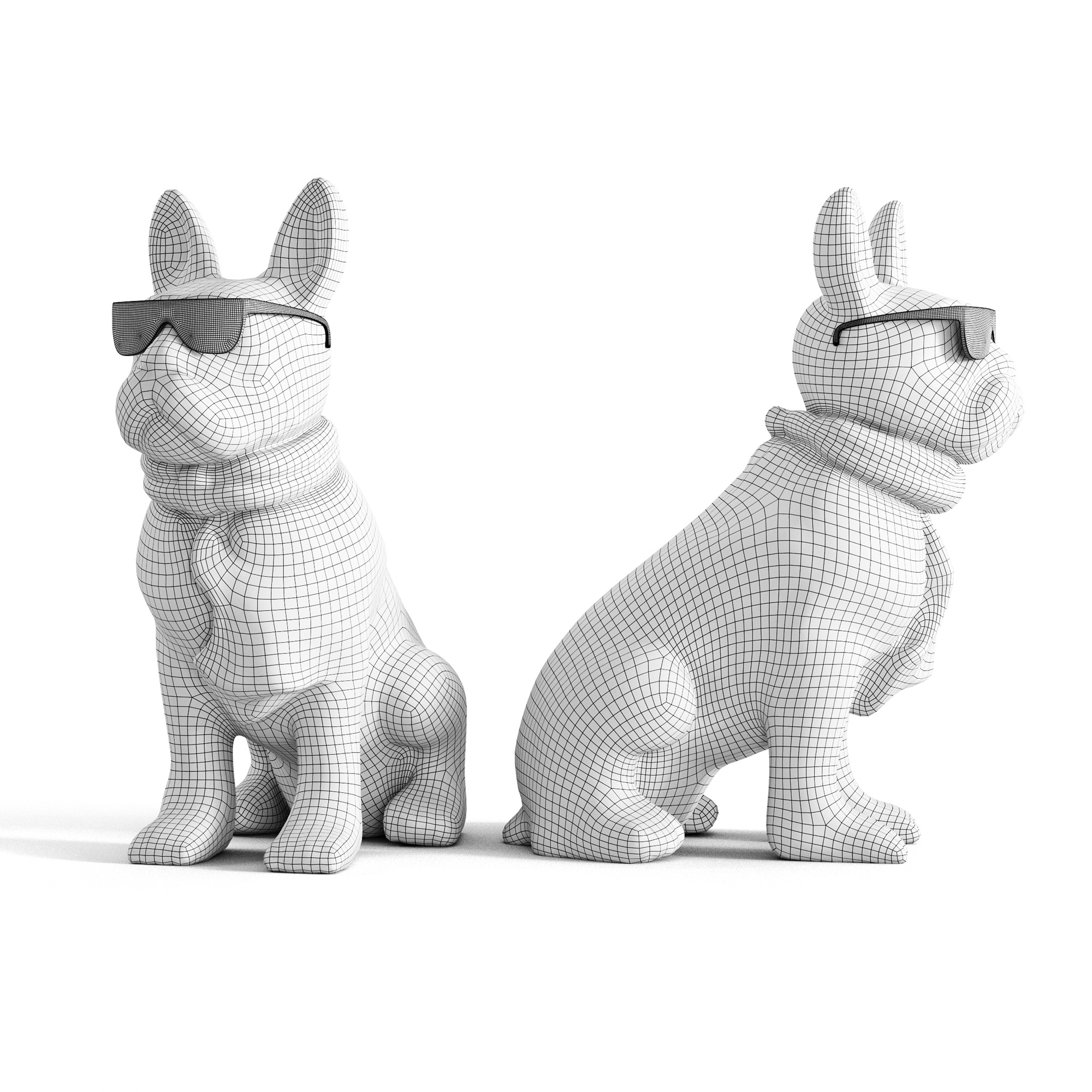 Graffiti Dog Figurine 3D model_6