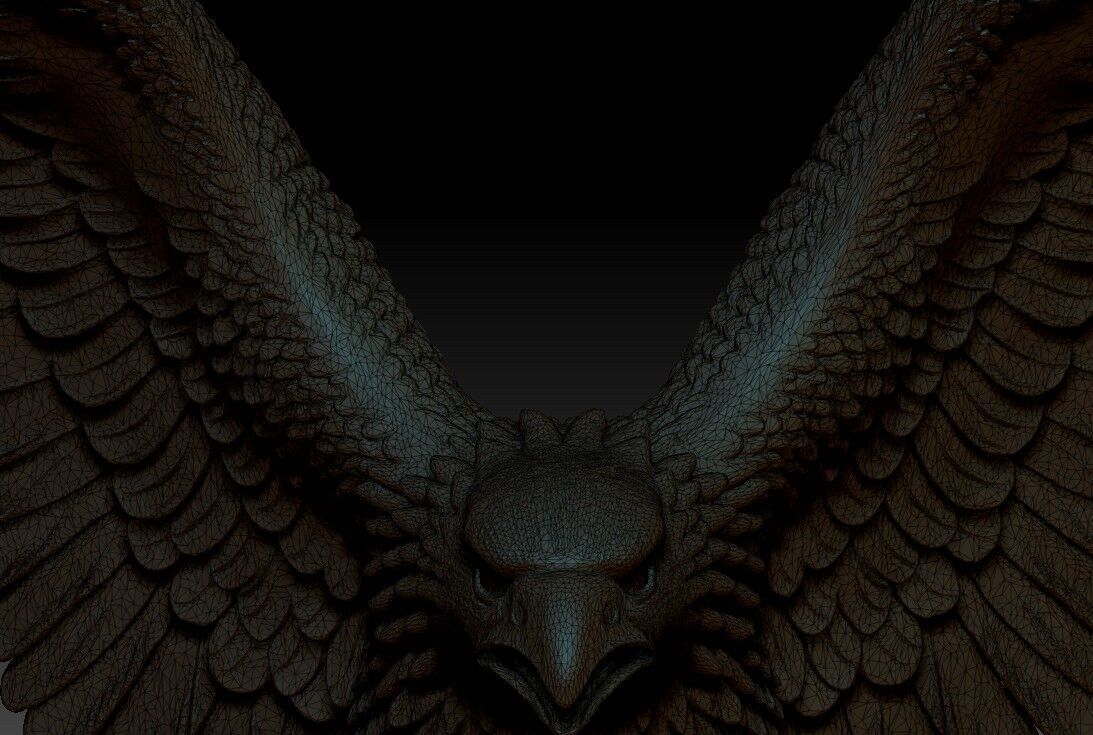 Flying Eagle with Wings Spread 3D print model_8