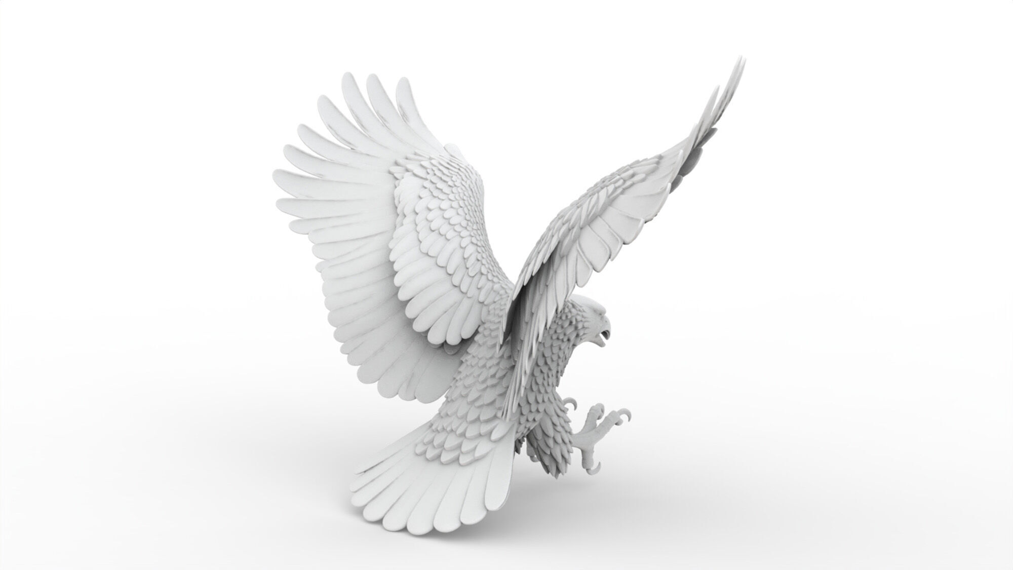Flying Eagle with Wings Spread 3D print model_5