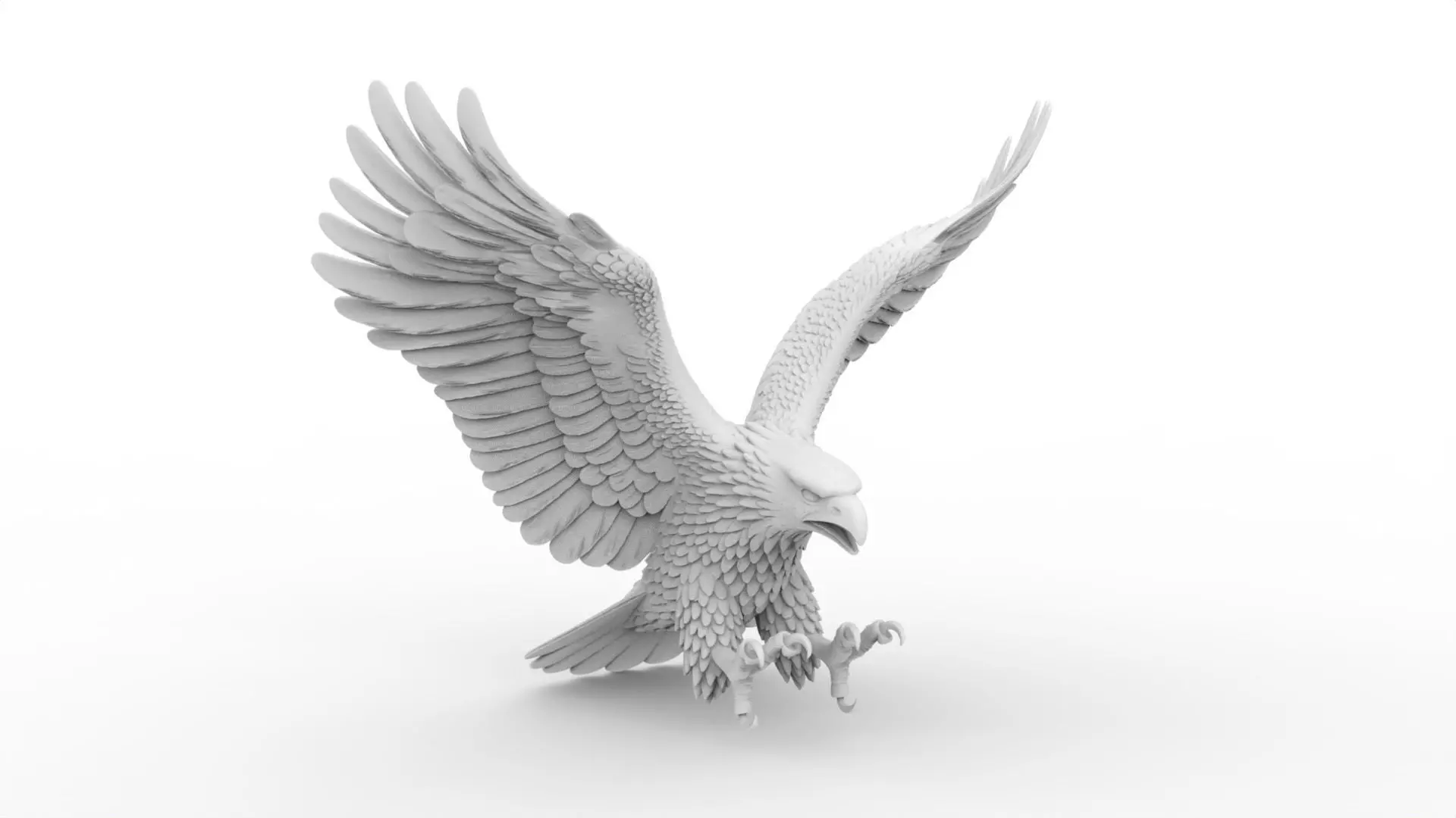 Flying Eagle with Wings Spread 3D print model_0