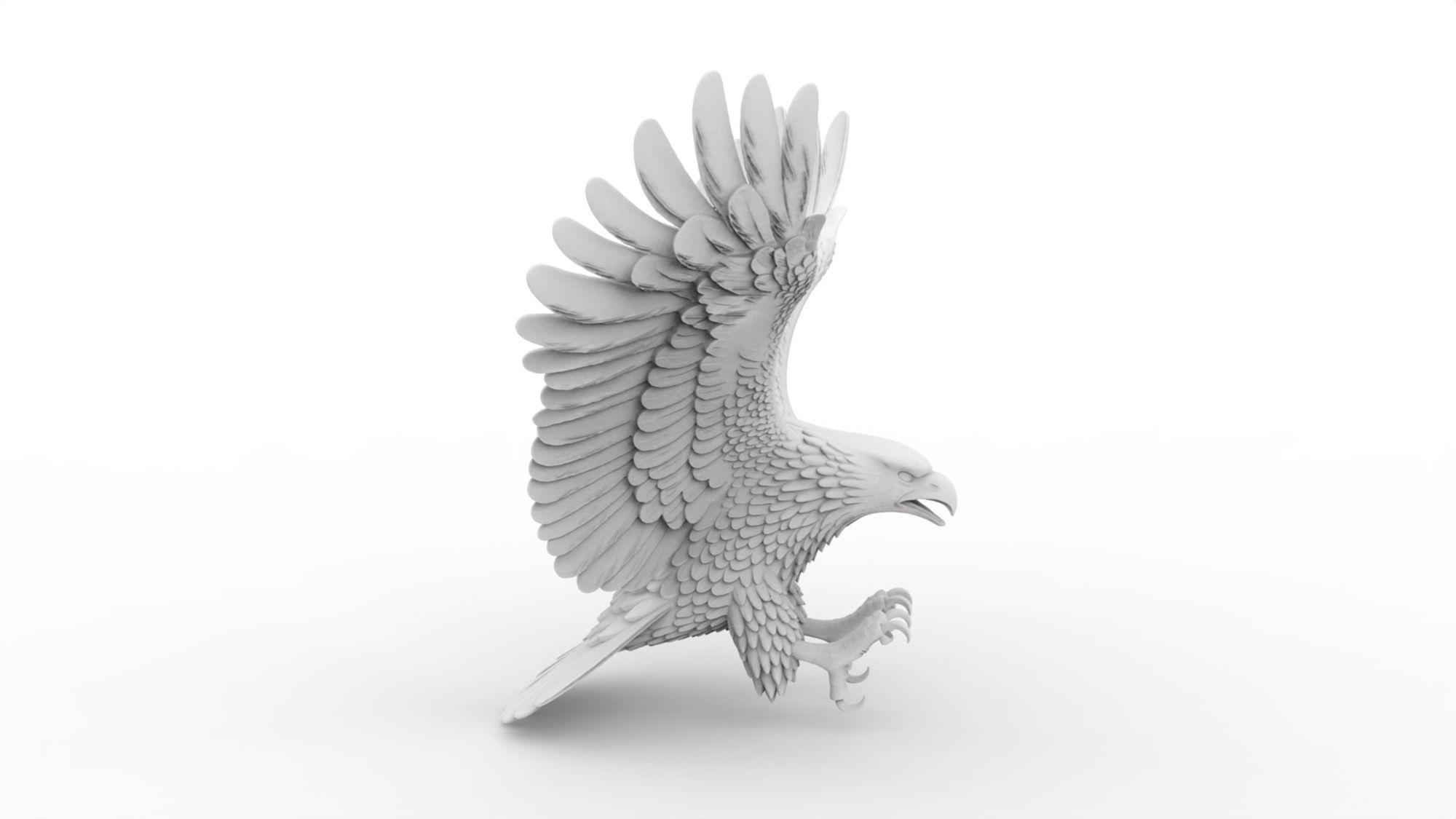 Flying Eagle with Wings Spread 3D print model_6