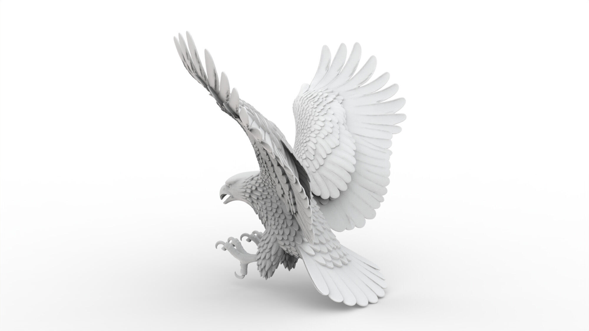 Flying Eagle with Wings Spread 3D print model_3
