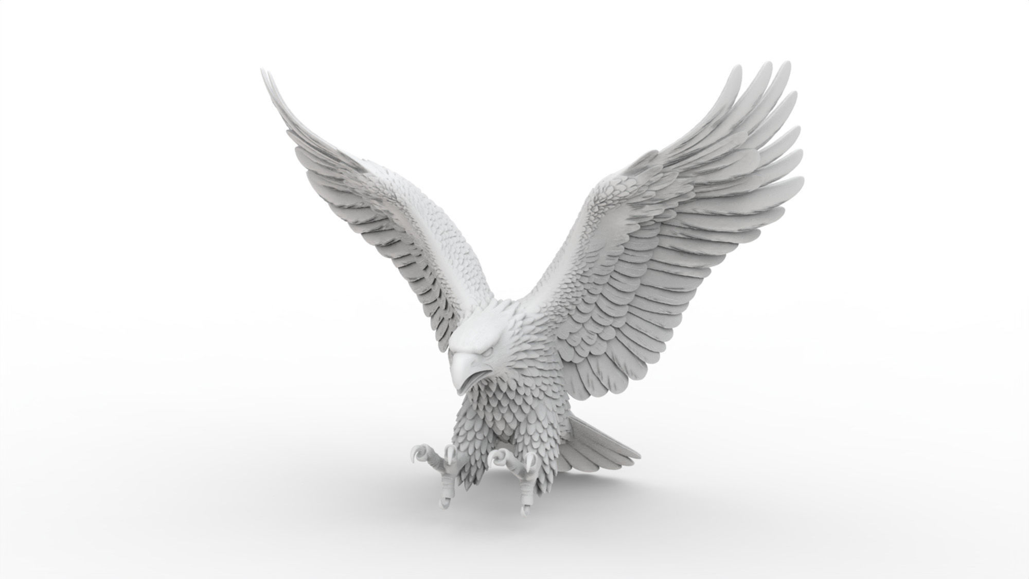 Flying Eagle with Wings Spread 3D print model_1
