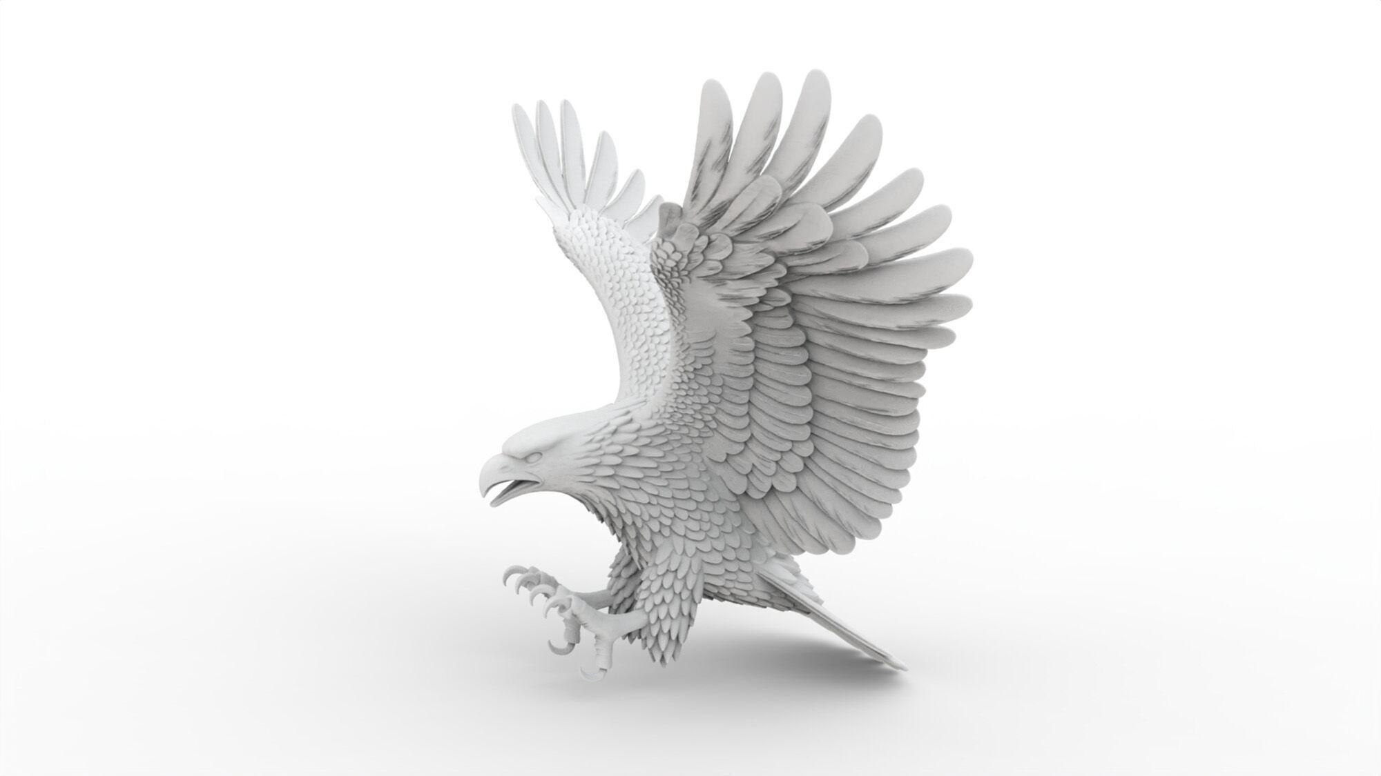 Flying Eagle with Wings Spread 3D print model_2