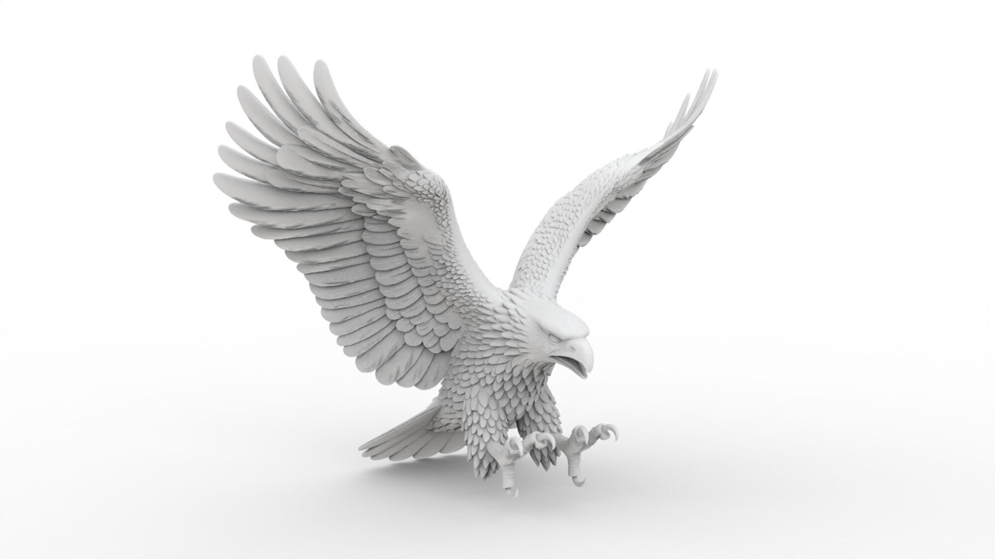 Flying Eagle with Wings Spread 3D print model_7