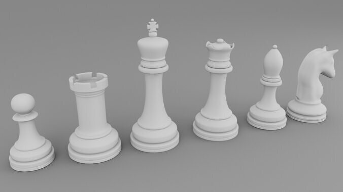 Chess Piece Set 3d print model 3D print model