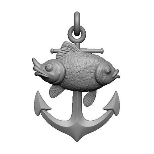 goldfish anchor pendant 3D print model