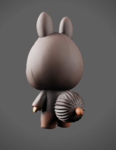 Labubu Donkey doll 3D print model_4