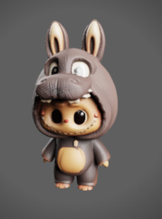 Labubu Donkey doll 3D print model_3