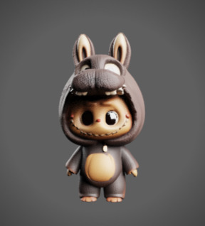 Labubu Donkey doll 3D print model_2