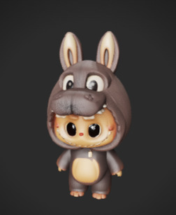 Labubu Donkey doll 3D print model_1
