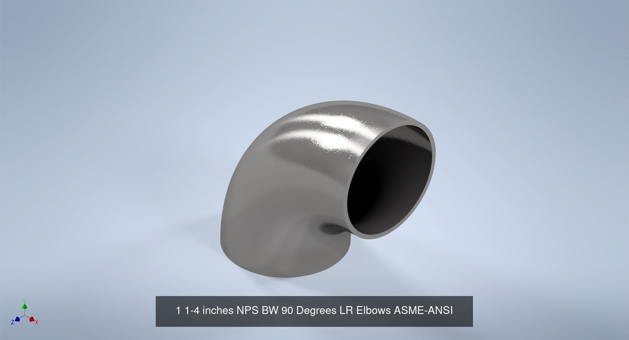 NPS BW 90 Degrees LR Elbows ASME-ANSI B16 9 3D Model Collection_6