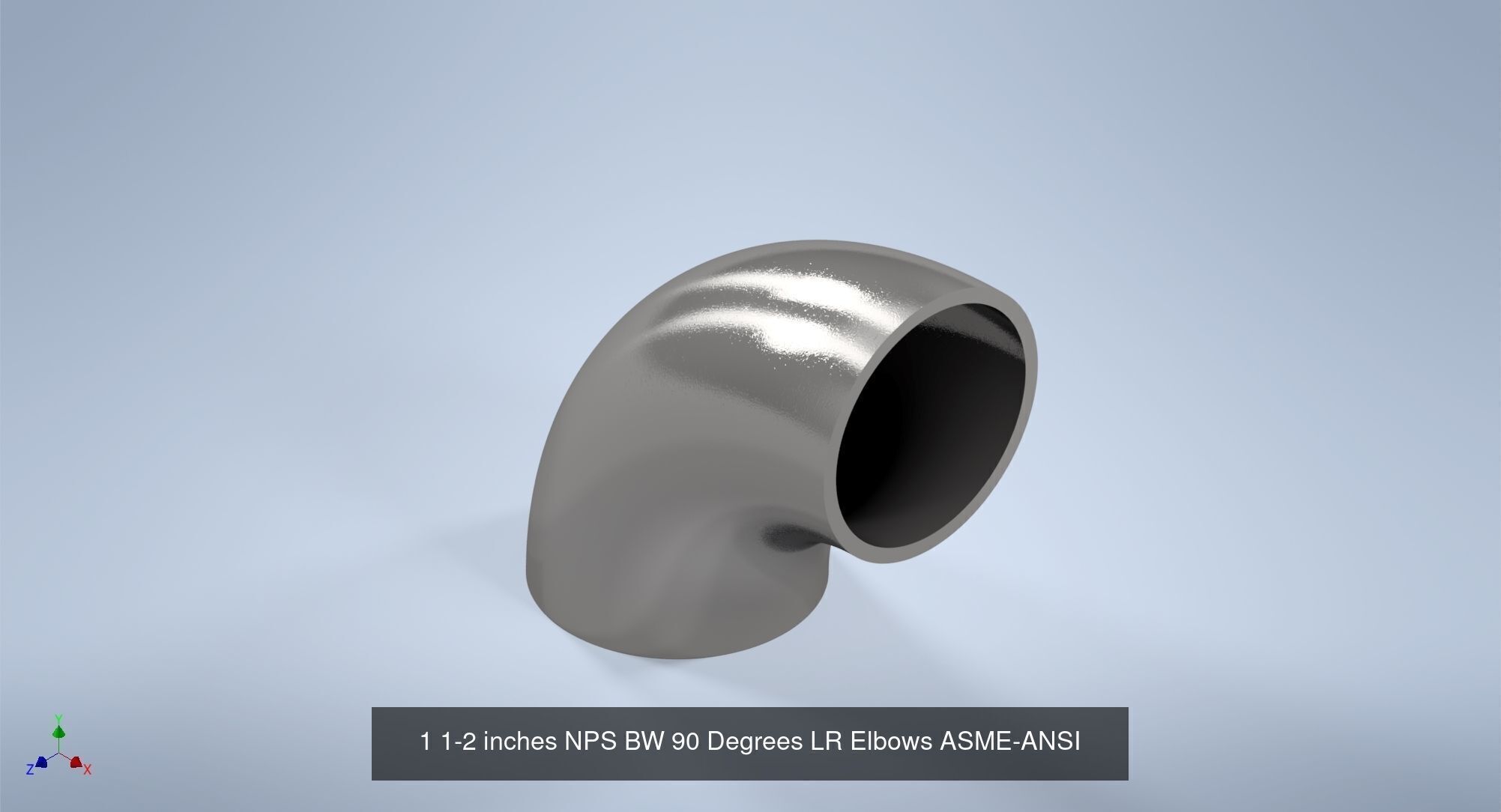 NPS BW 90 Degrees LR Elbows ASME-ANSI B16 9 3D Model Collection_7