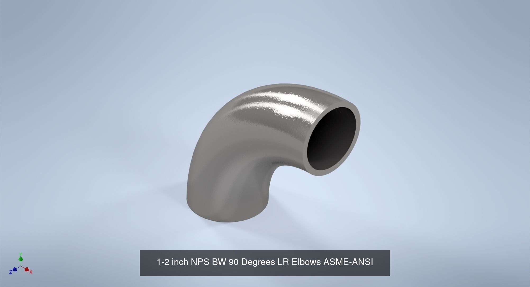 NPS BW 90 Degrees LR Elbows ASME-ANSI B16 9 3D Model Collection_3