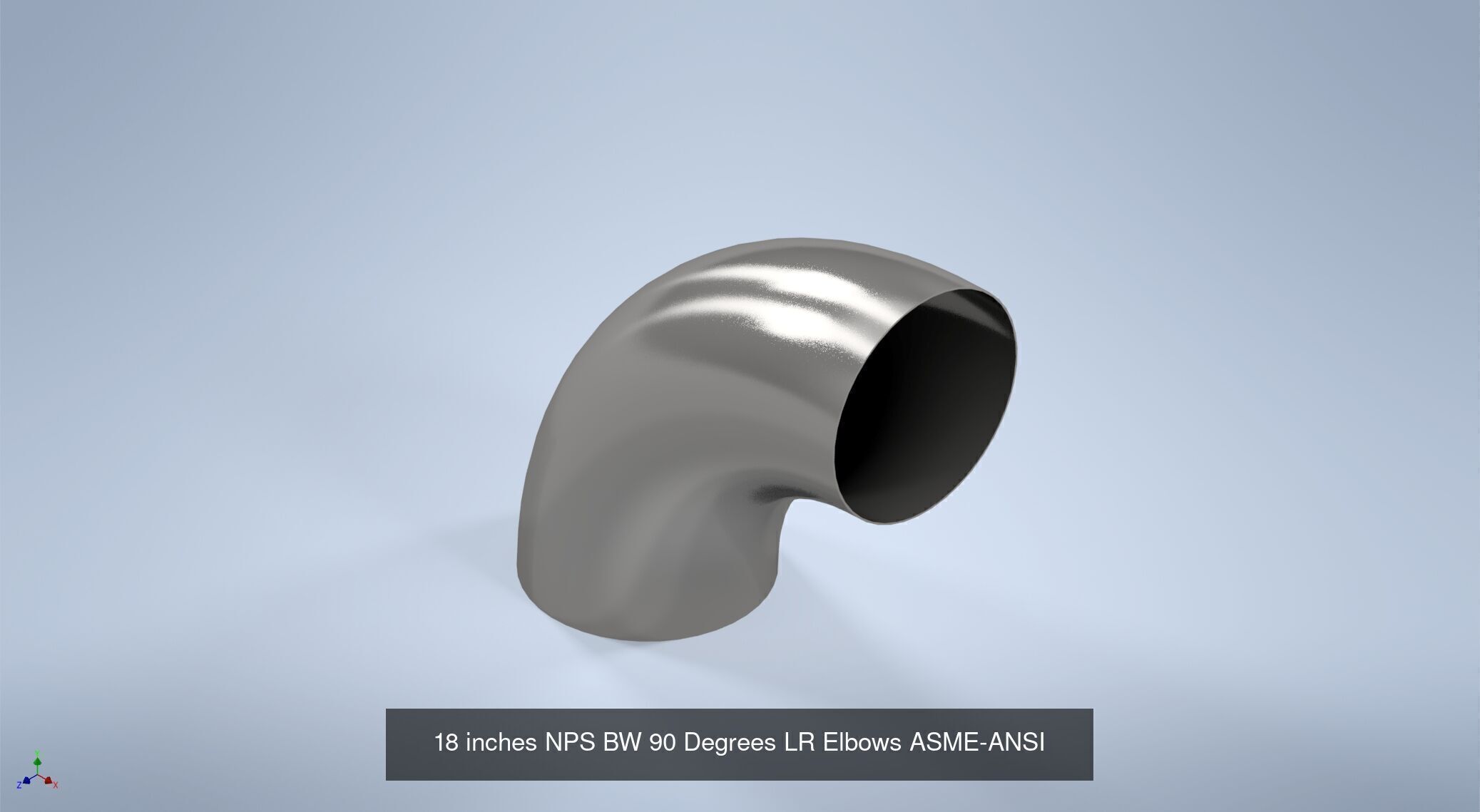 NPS BW 90 Degrees LR Elbows ASME-ANSI B16 9 3D Model Collection_20