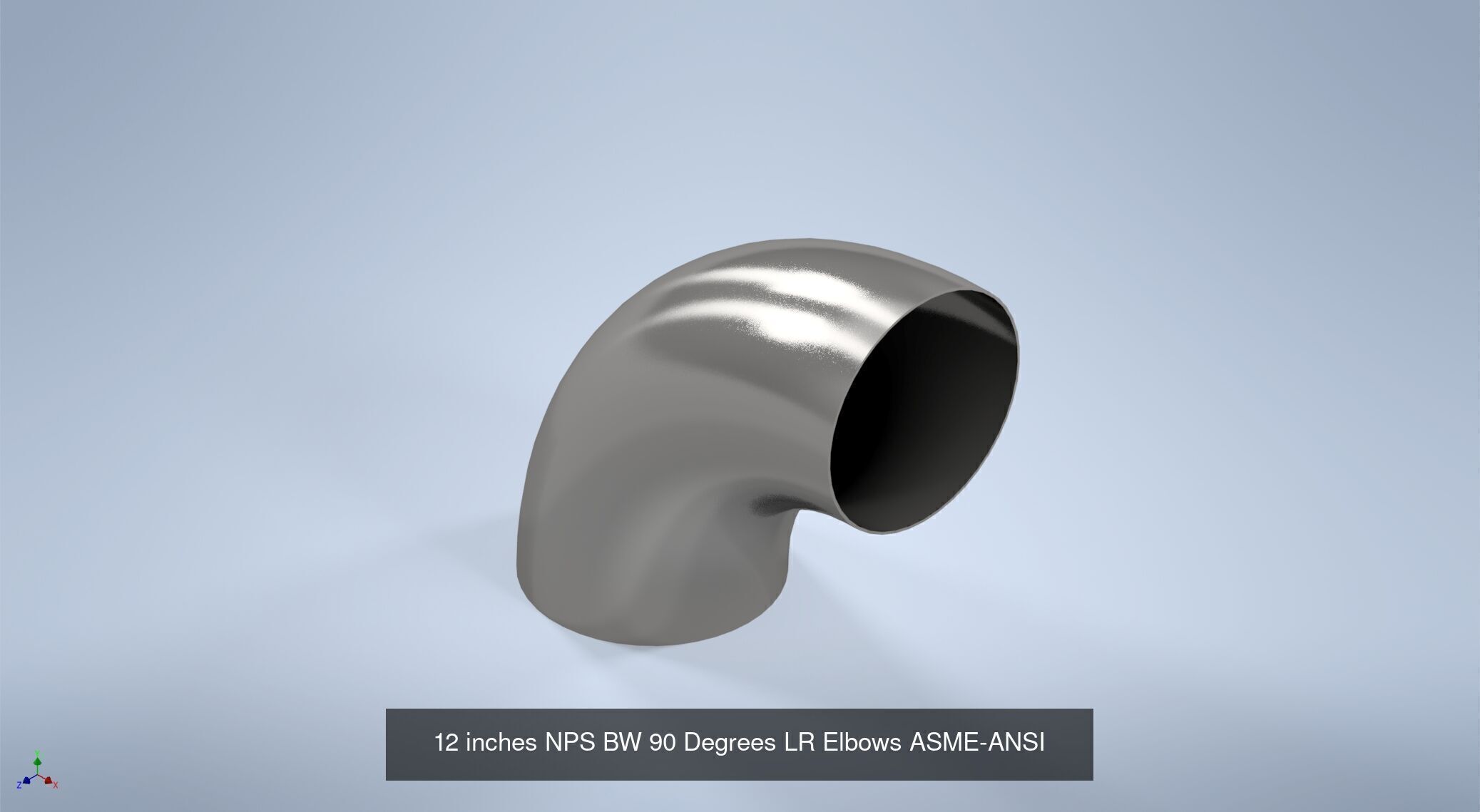 NPS BW 90 Degrees LR Elbows ASME-ANSI B16 9 3D Model Collection_17