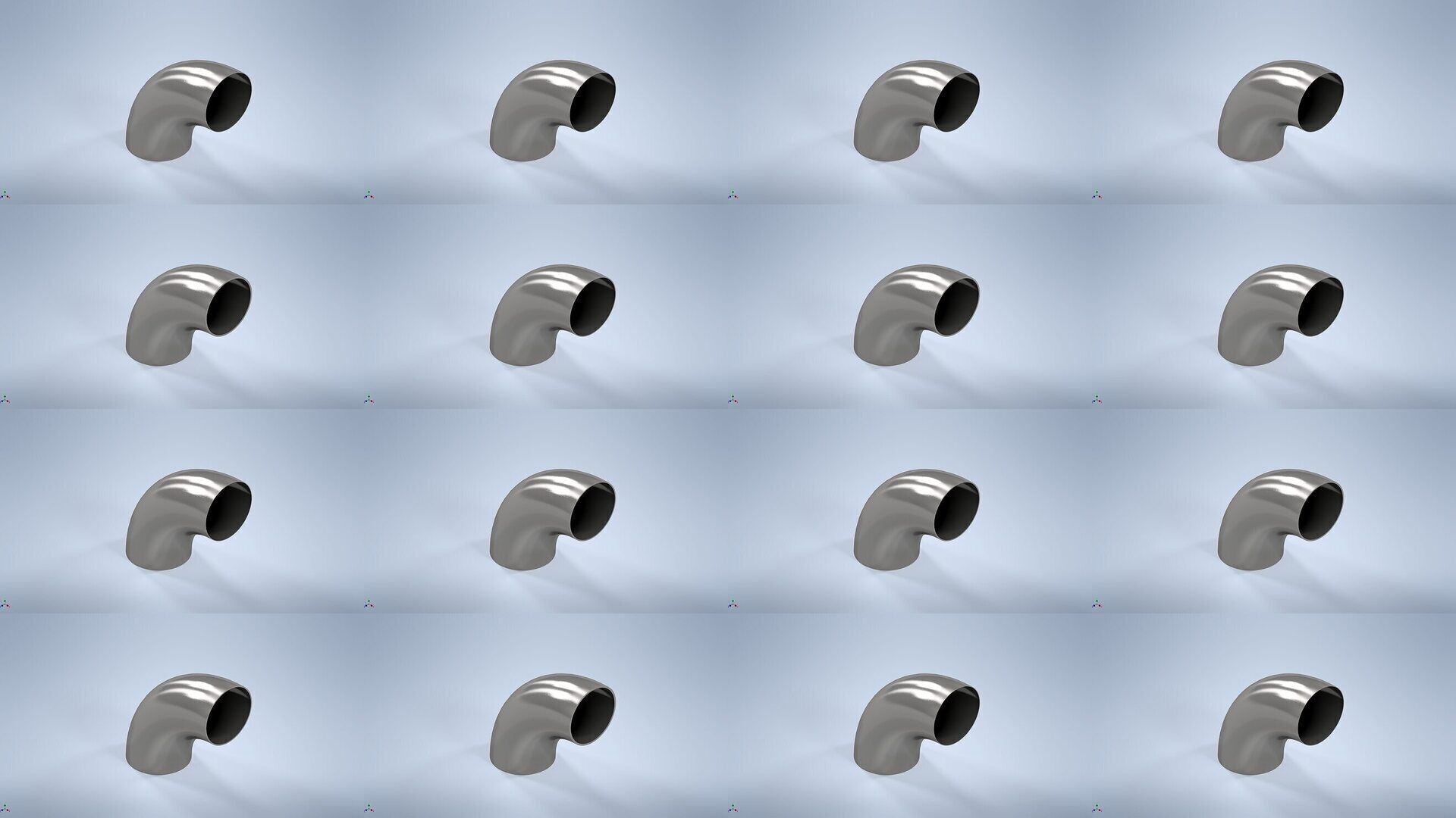 NPS BW 90 Degrees LR Elbows ASME-ANSI B16 9 3D Model Collection_1