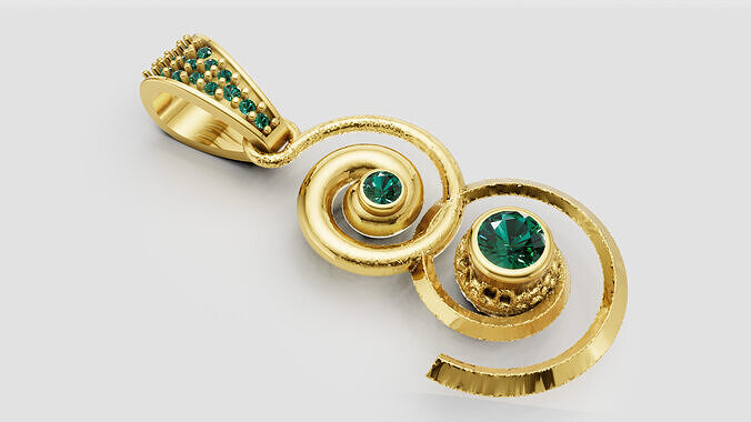 ROUND RING GOLD PENANT  3D print model