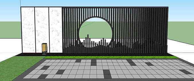 landscape wall -Chinese style-2 3D model