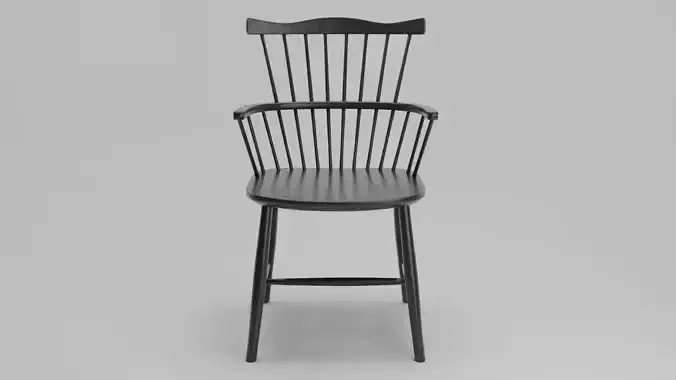 Scandinavian Wooden Armchair Black Nordic Style Dining Chair