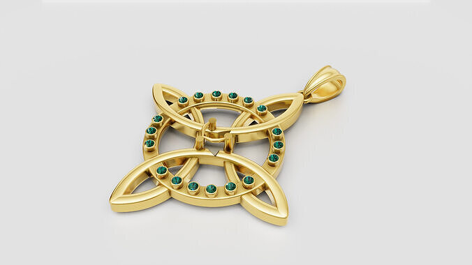 STAR ROUND GOLD PENDANT  3D print model