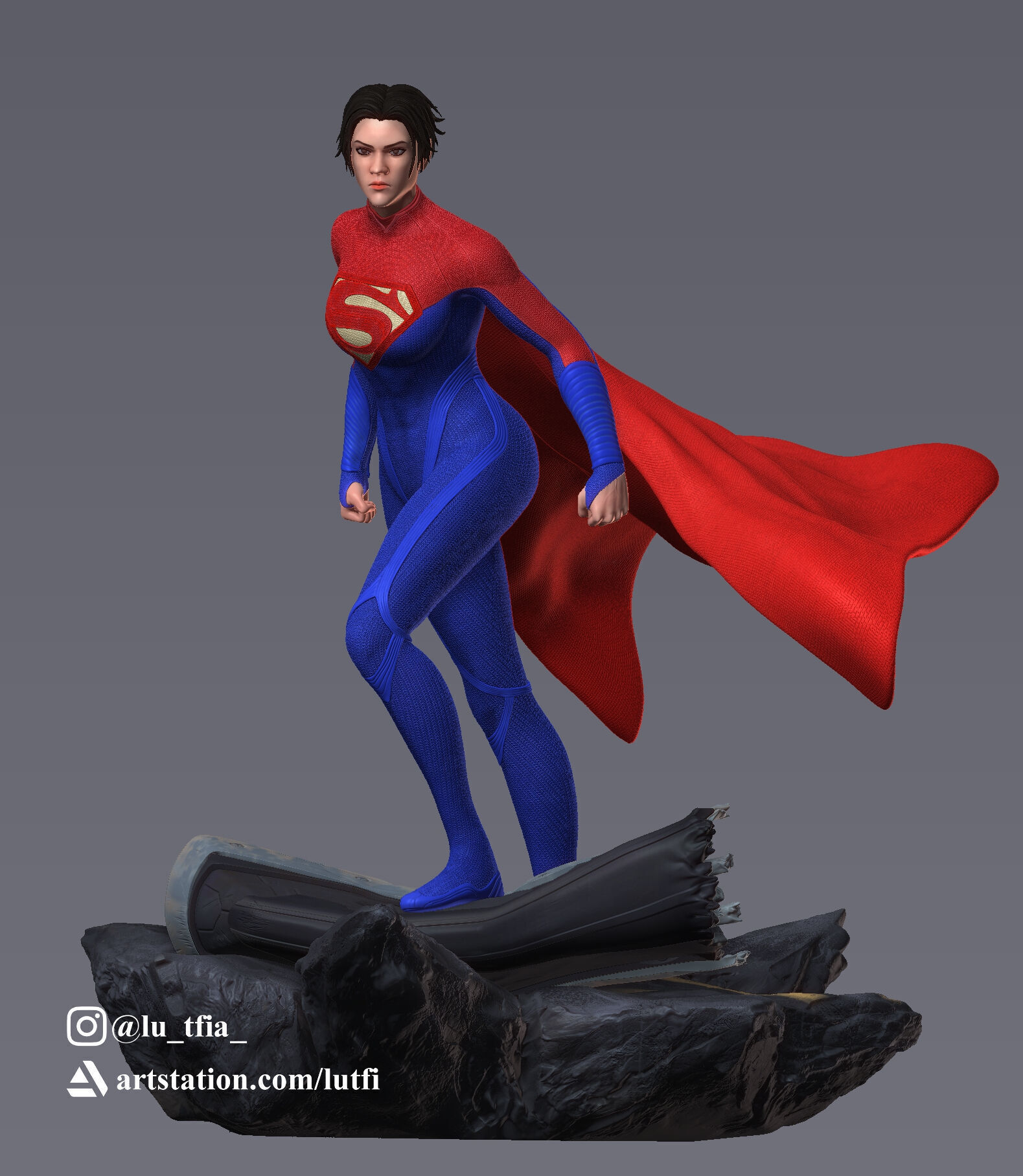 Supergirl The Flash 3D Printing 3D print model_6