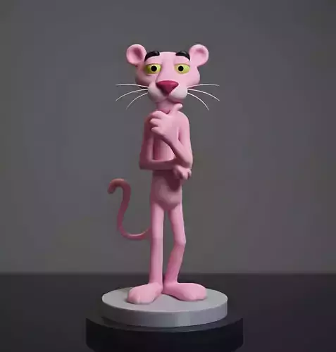 Pink Panther - 3D Printable STL Model with Base