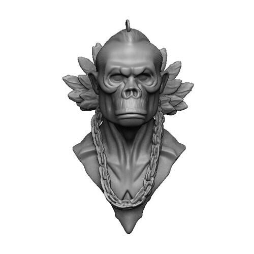 gorilla pendant 3D print model