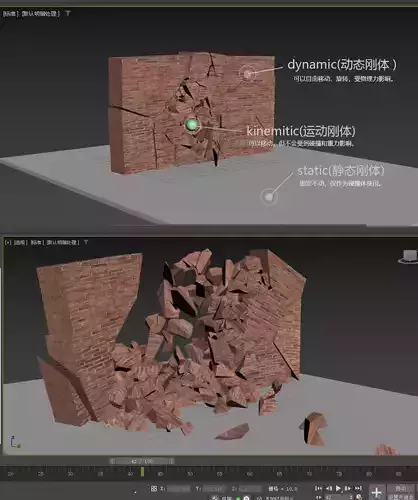 3Dmax physical virtual simulation animation with MassFX  3D model