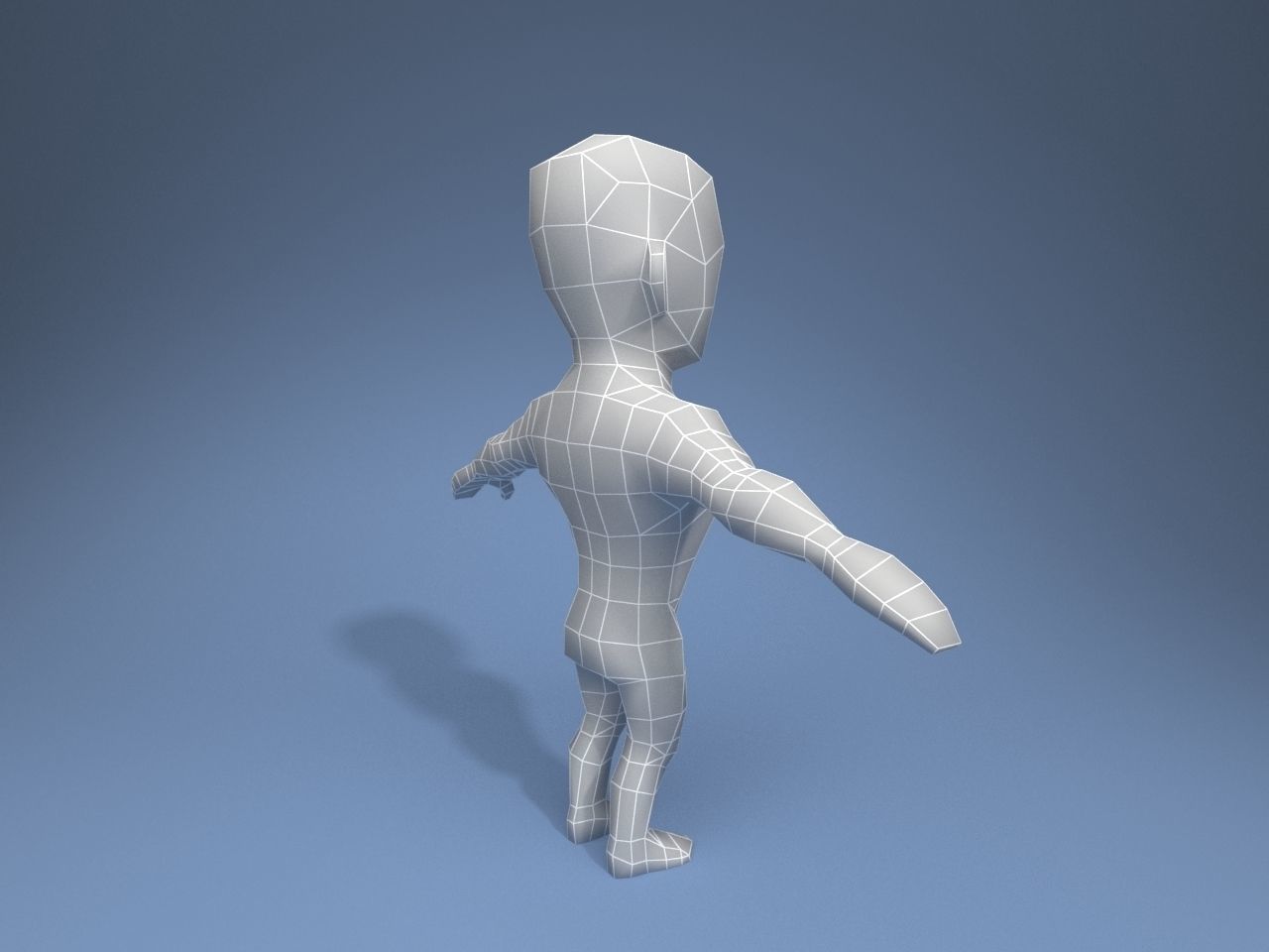 Inmate prisoner in orange uniform Low-poly 3D model_13