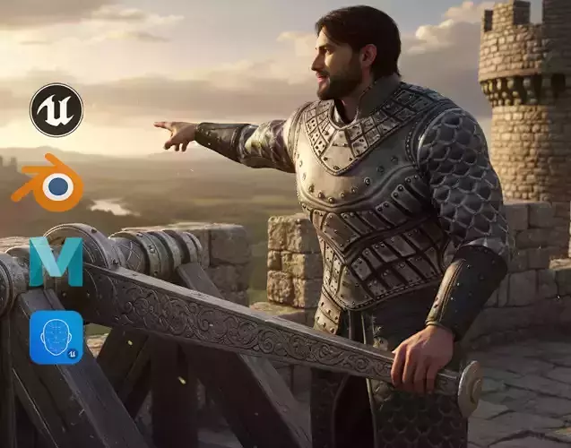 Medieval Warrior Hero Rigged Model Battle Ready Knight Male 