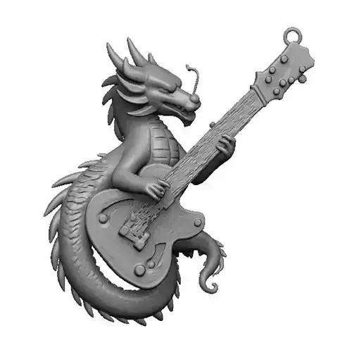 guitar dragon pendant