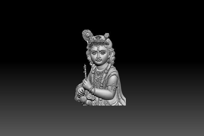 Little Krishna CNC wood STL 3D print model