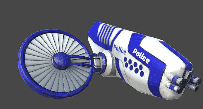 Futuristic Police Drone 01 - Unity Game Ready Asset Low-poly 3D model