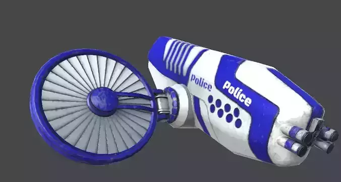 Futuristic Police Drone 01 - Unity Game Ready Asset