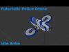 Futuristic Police Drone 01 - Unity Game Ready Asset Low-poly 3D model_1