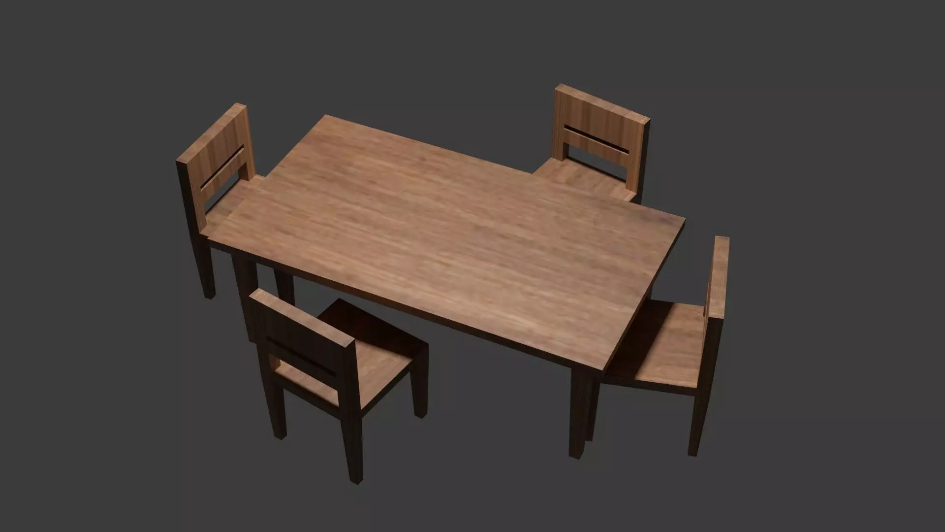 Table and chairs 3D model_0