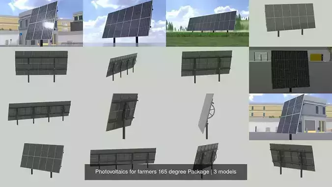Photovoltaics for farmers 165 degree Package 3D Model Collection