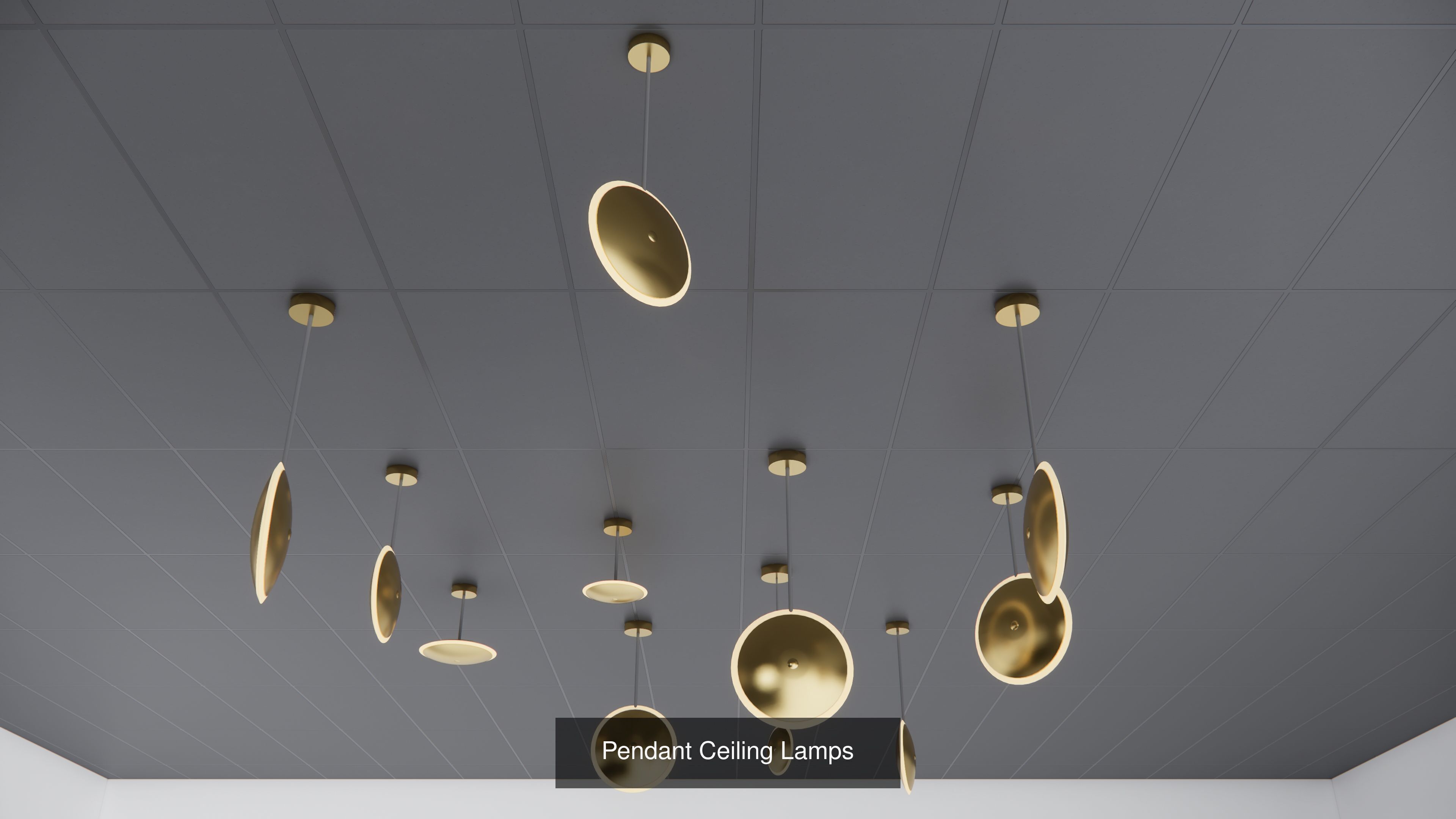 Modern Pendant Ceiling Lamps 3D Model Collection_2