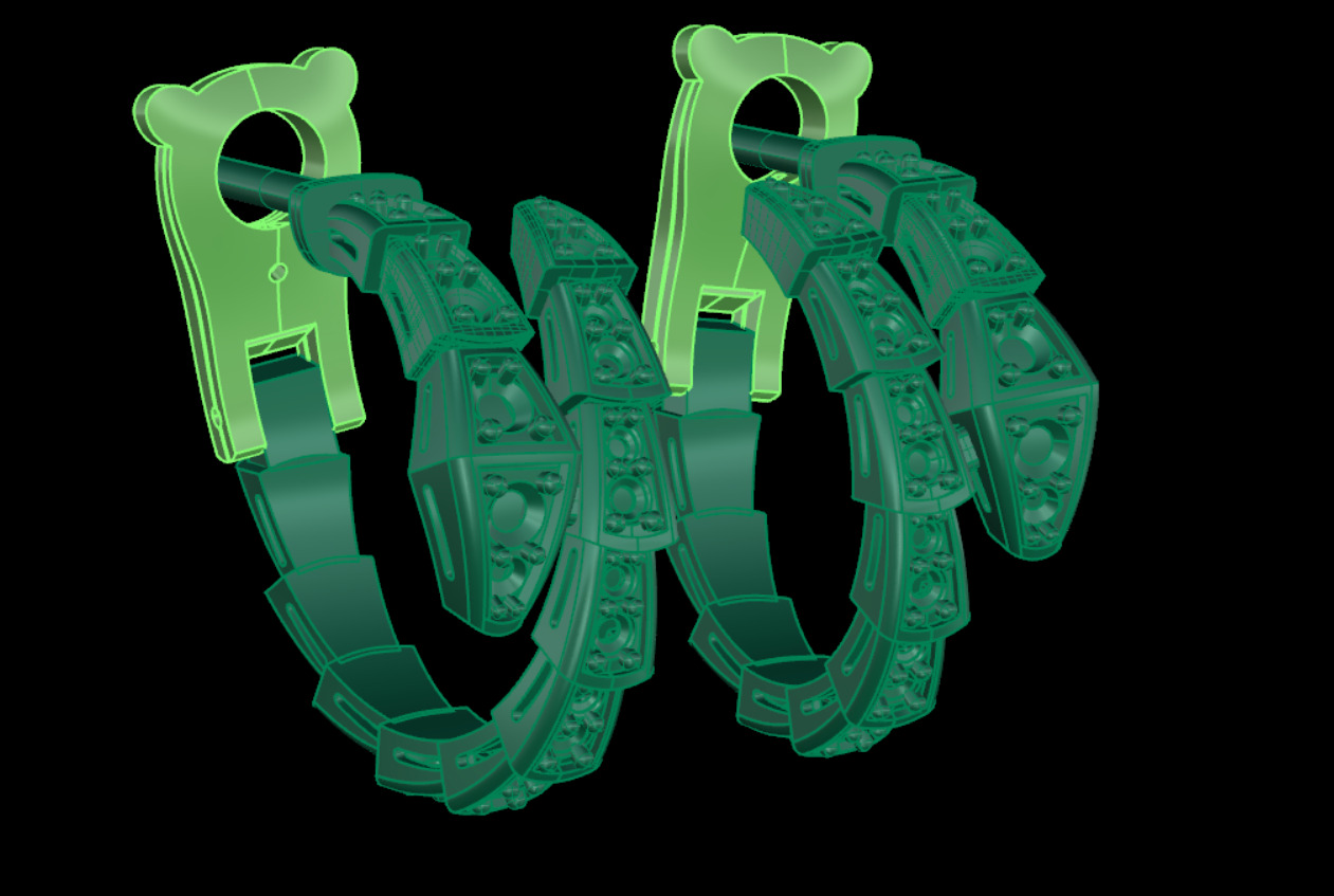 Earrings Bvlgari 3D print model_13