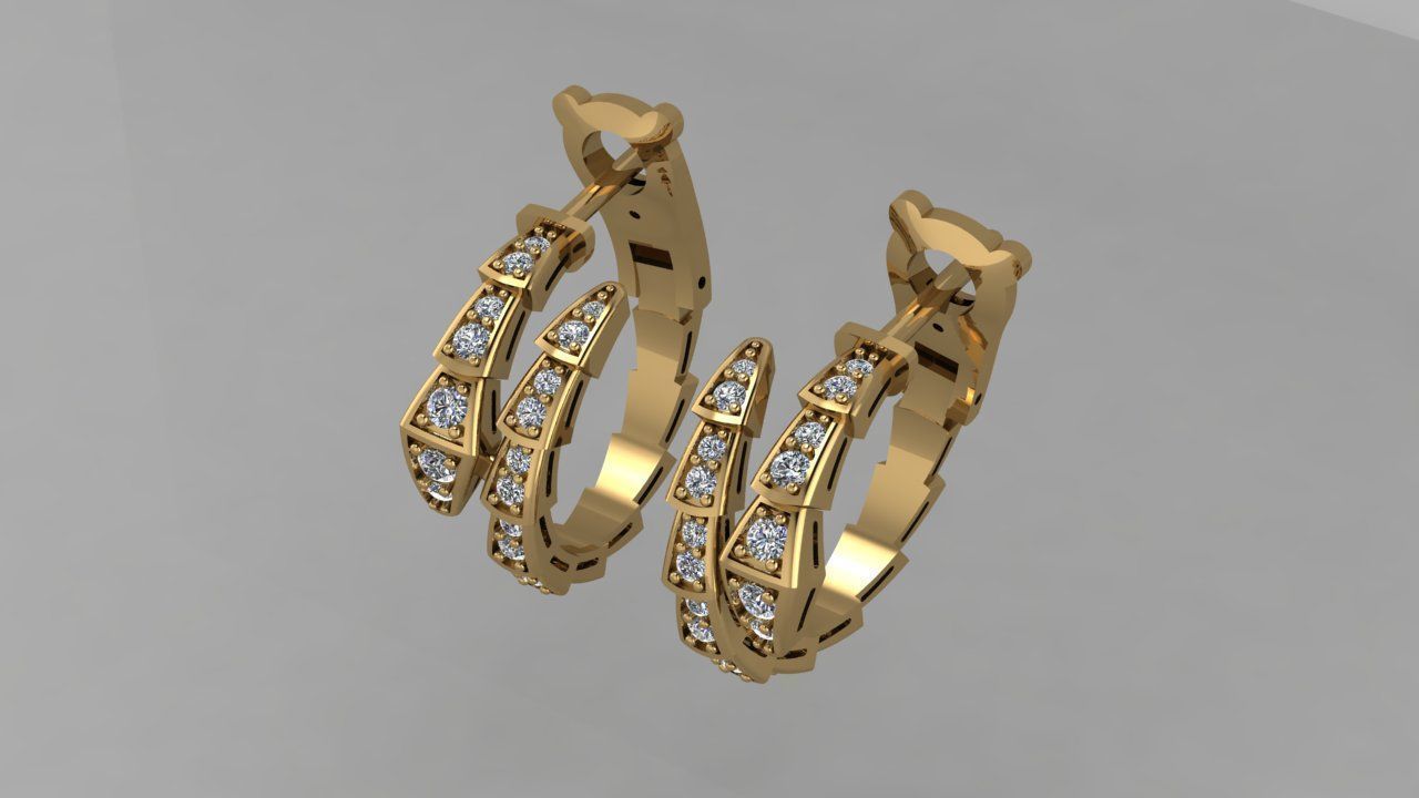 Earrings Bvlgari 3D print model_2