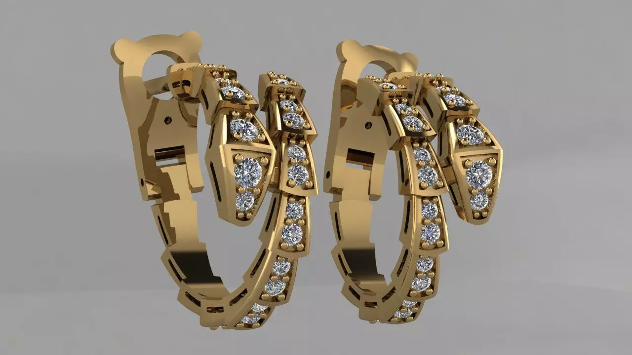 Earrings Bvlgari 3D print model_0