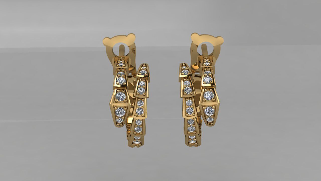 Earrings Bvlgari 3D print model_4