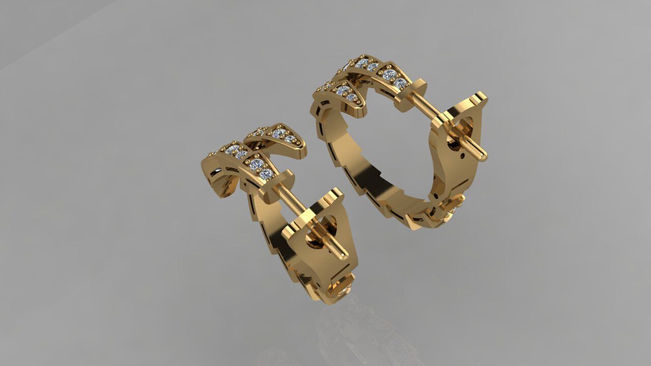 Earrings Bvlgari 3D print model_7