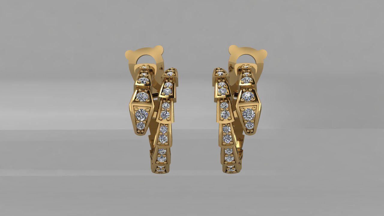 Earrings Bvlgari 3D print model_1