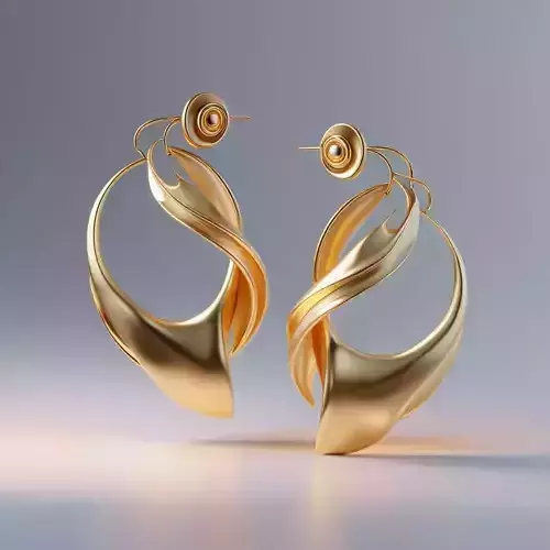 Luxe Flow  Flowing Luxury Earrings 3D print model