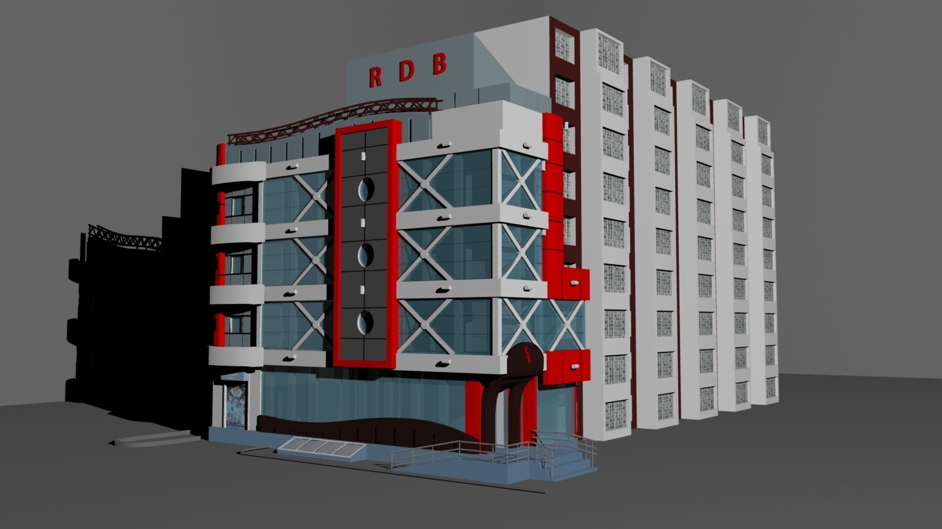 mall extreior Low-poly 3D model_0