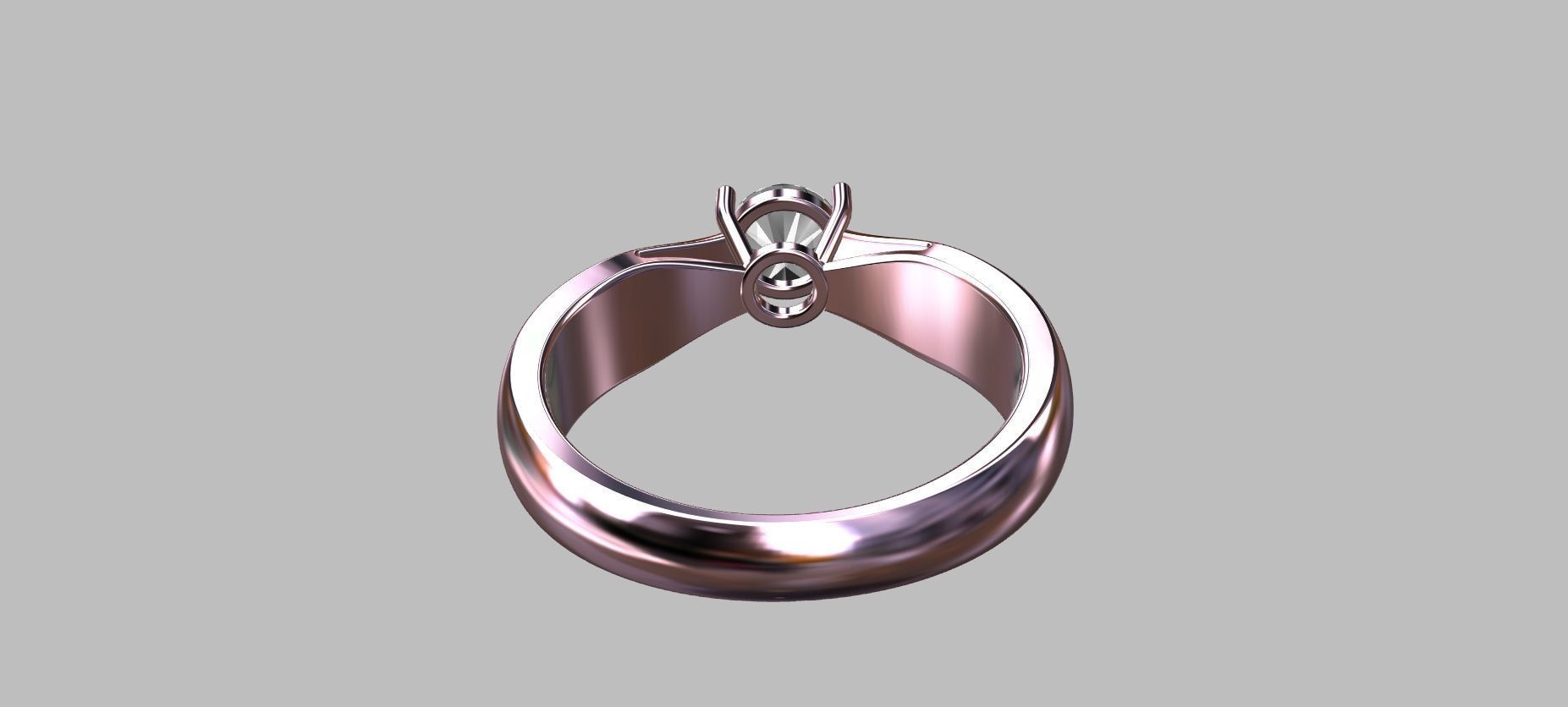 Solitaire Ring Gemstone 53pts 3D print model_8