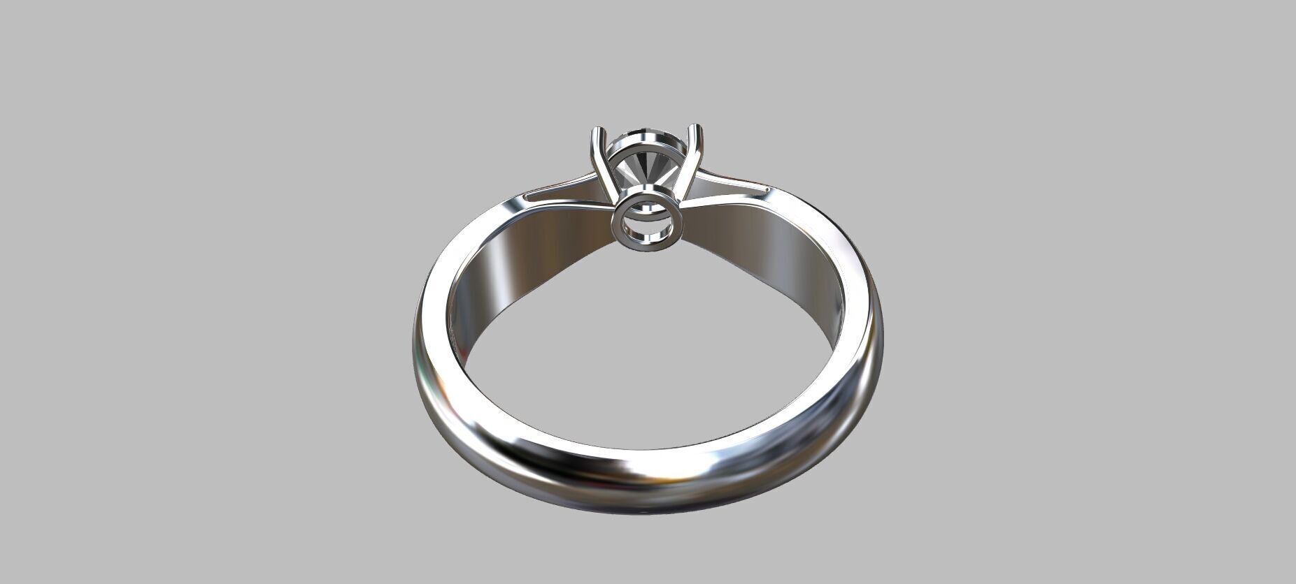 Solitaire Ring Gemstone 53pts 3D print model_2